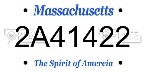 2A41422 Massachusetts License Plate