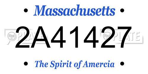 2A41427 Massachusetts License Plate