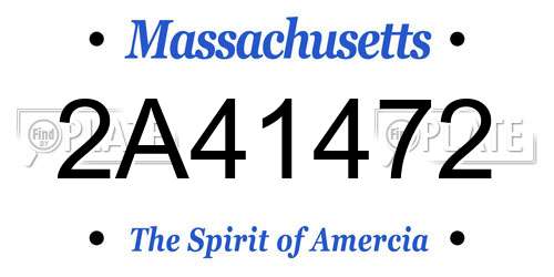2A41472 Massachusetts License Plate