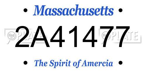 2A41477 Massachusetts License Plate