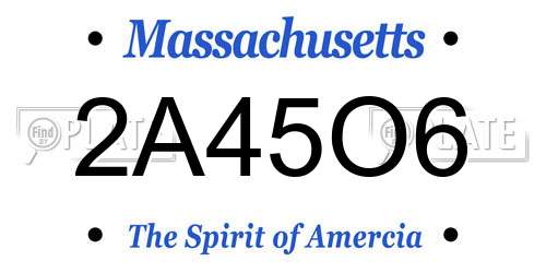 2A45O6 Massachusetts License Plate