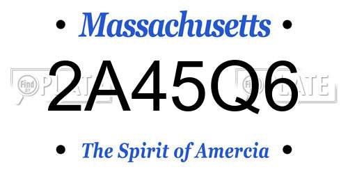 2A45Q6 Massachusetts License Plate