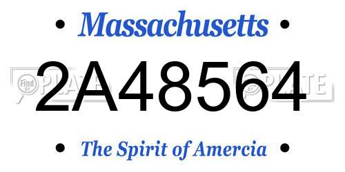 2A48564 Massachusetts License Plate