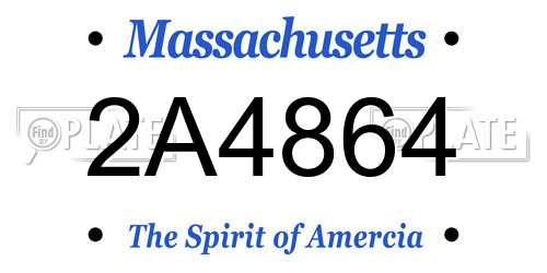 2A4864 Massachusetts License Plate