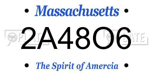 2A48O6 Massachusetts License Plate
