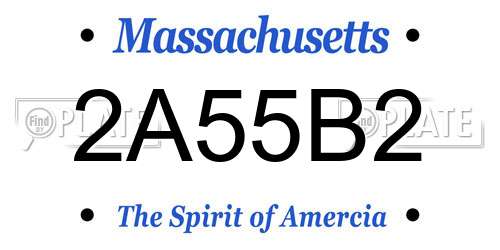 2A55B2 Massachusetts License Plate