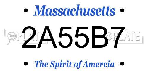 2A55B7 Massachusetts License Plate
