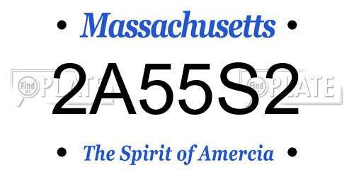 2A55S2 Massachusetts License Plate