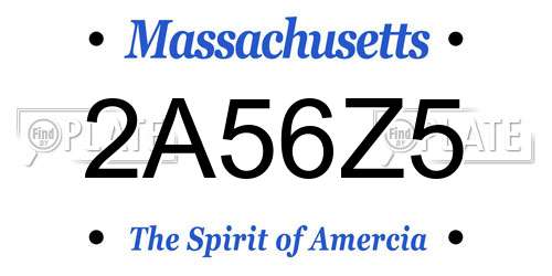2A56Z5 Massachusetts License Plate
