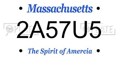 2A57U5 Massachusetts License Plate