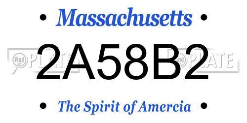 2A58B2 Massachusetts License Plate