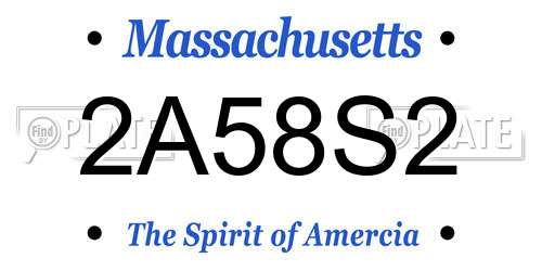 2A58S2 Massachusetts License Plate