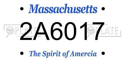 2A6017 Massachusetts License Plate