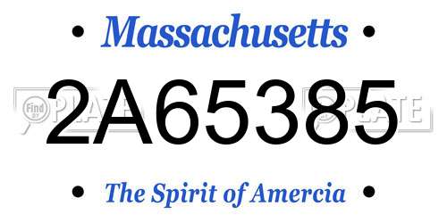 2A65385 Massachusetts License Plate