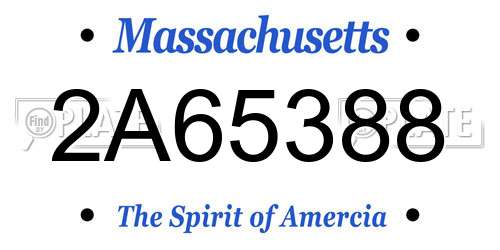 2A65388 Massachusetts License Plate