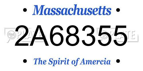 2A68355 Massachusetts License Plate