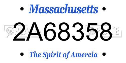 2A68358 Massachusetts License Plate