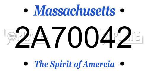 2A70042 Massachusetts License Plate