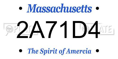 2A71D4 Massachusetts License Plate