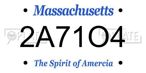 2A71O4 Massachusetts License Plate