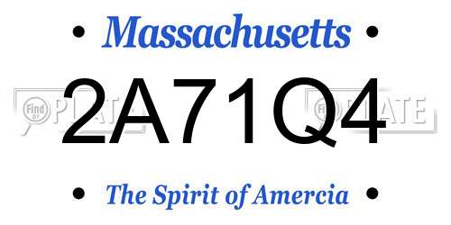 2A71Q4 Massachusetts License Plate