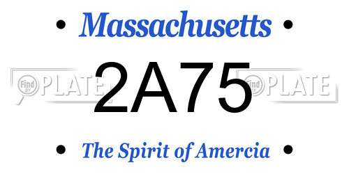 2A75 Massachusetts License Plate