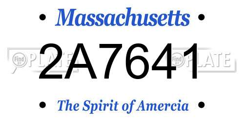 2A7641 Massachusetts License Plate