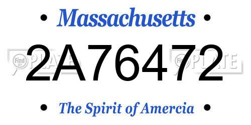2A76472 Massachusetts License Plate