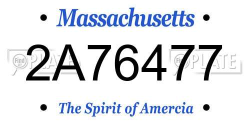 2A76477 Massachusetts License Plate
