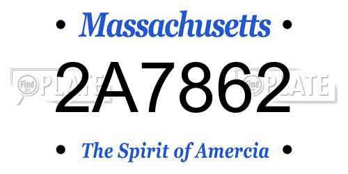 2A7862 Massachusetts License Plate