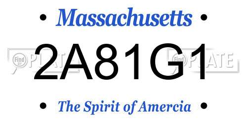 2A81G1 Massachusetts License Plate