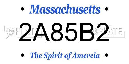 2A85B2 Massachusetts License Plate