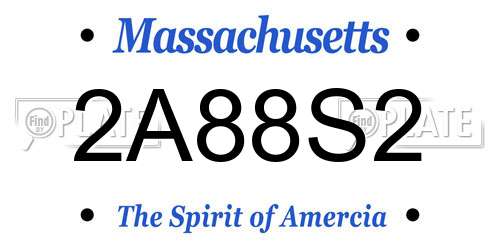 2A88S2 Massachusetts License Plate
