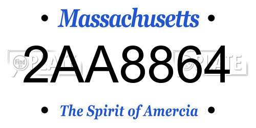2AA8864 Massachusetts License Plate