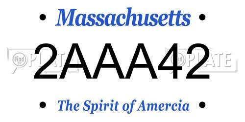 2AAA42 Massachusetts License Plate