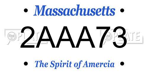 2AAA73 Massachusetts License Plate