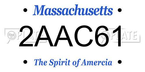 2AAC61 Massachusetts License Plate