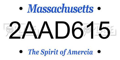 2AAD615 Massachusetts License Plate