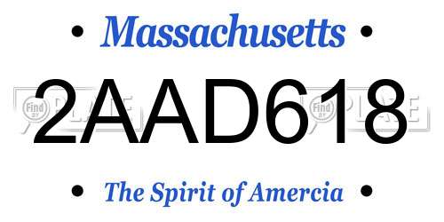 2AAD618 Massachusetts License Plate