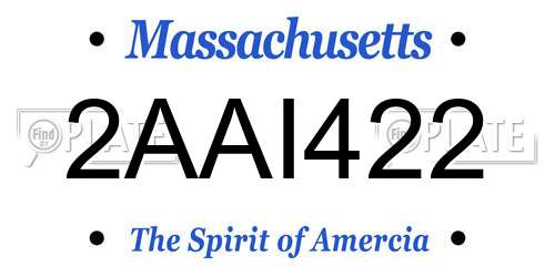 2AAI422 Massachusetts License Plate