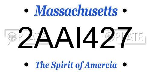 2AAI427 Massachusetts License Plate