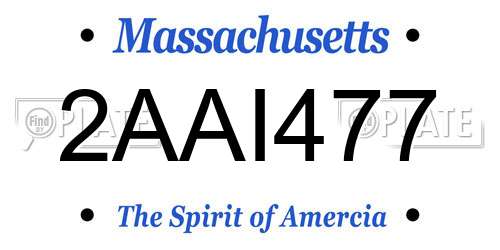 2AAI477 Massachusetts License Plate