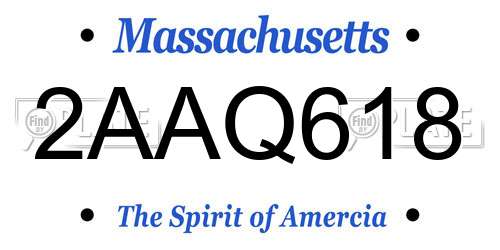 2AAQ618 Massachusetts License Plate