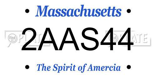 2AAS44 Massachusetts License Plate