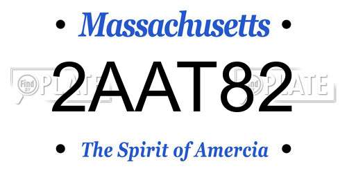 2AAT82 Massachusetts License Plate