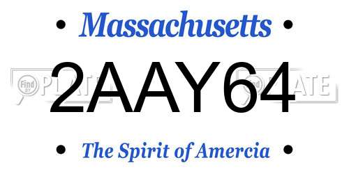 2AAY64 Massachusetts License Plate