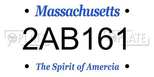 2AB161 Massachusetts License Plate
