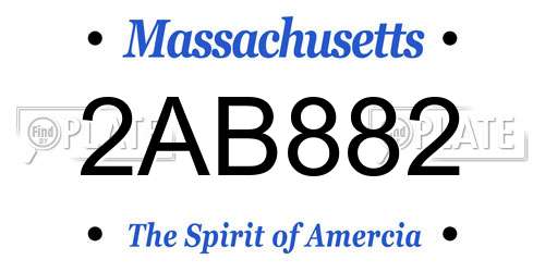 2AB882 Massachusetts License Plate