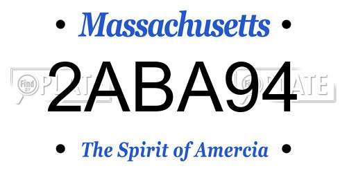 2ABA94 Massachusetts License Plate