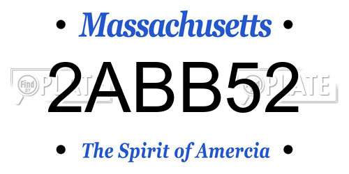 2ABB52 Massachusetts License Plate